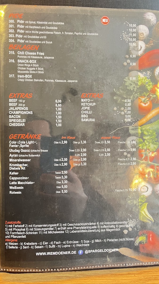 Menu Restaurant Irem - Döner & Pizzeria-5