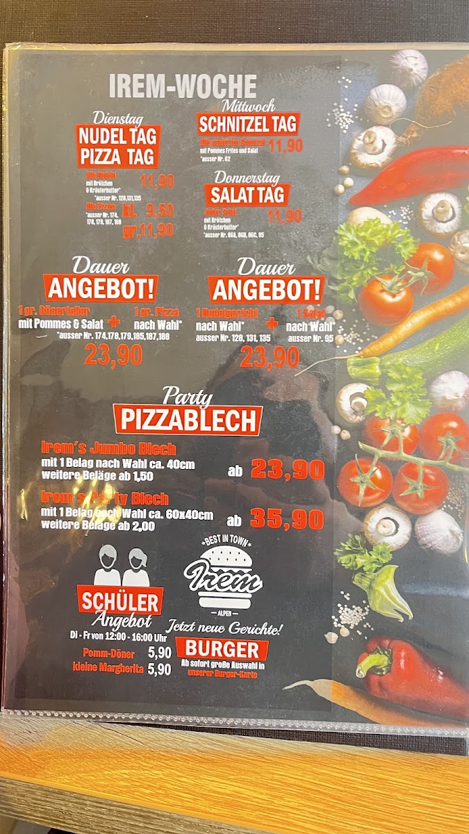 Menu Restaurant Irem - Döner & Pizzeria-8
